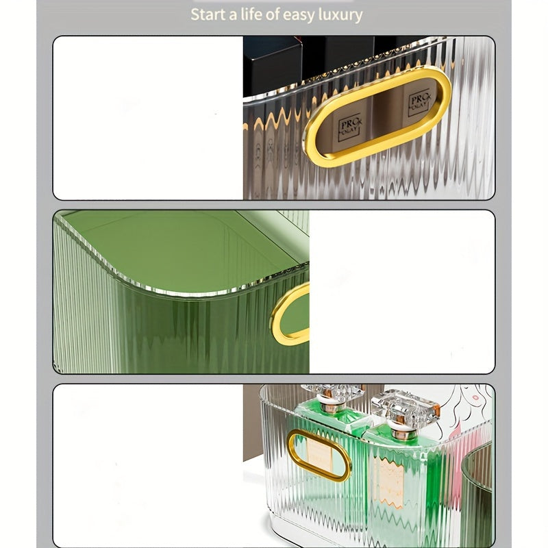 Desk Organizer Drawer Storage Box Transparent Plastic Makeup Bathroom Partition Dressing Table Container