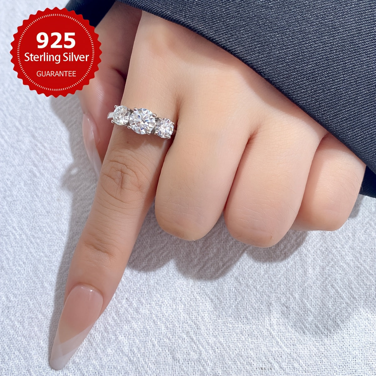 Zarif 925 Sterling Silver Nikoh Uzuki, 1.6CT/2CT Moissanite To'pi bilan, Taklif qilish yoki Muqaddas Kutilmalarni Nishonlash uchun Mukammal, Maxsus Ayol uchun Abadiy Yil dönümü Zargarlik Hediye