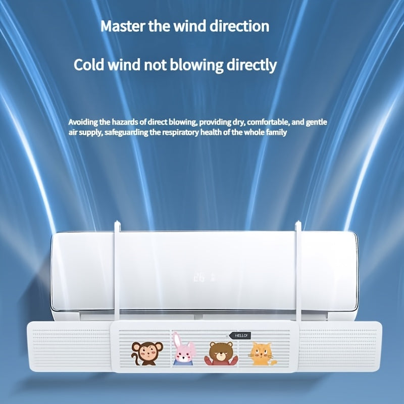 Large Air Conditioning Windshield Block Direct Airflow Improve Comfort Cartoon Print