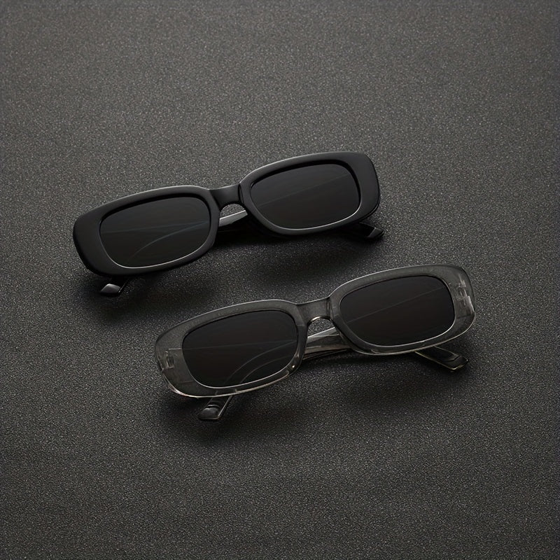 Men's Small Frame Retro Glasses 2 Pairs with Zipper Case Decorative Eyewear Gift