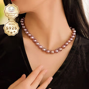 Женское ожерелье с жемчугом барокко из пресноводных жемчужин 8-11 мм, Sterling Silver, подарок