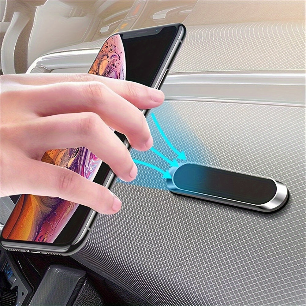 Universal Aluminum Car Phone Holder Magnetic Dashboard Mount Adhesive Adjustable