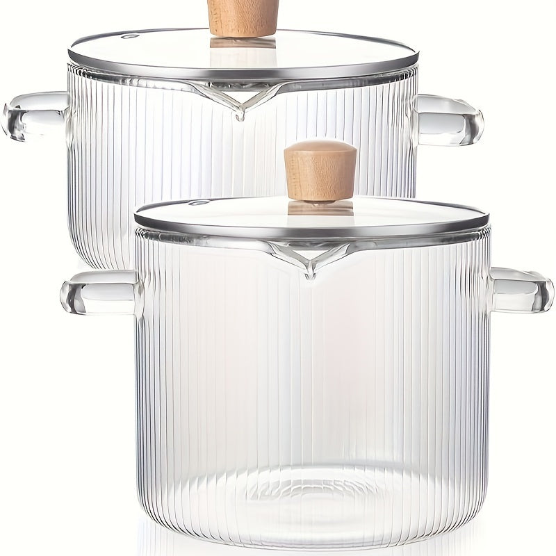 Borosilicate Glass Cookware Set with Lid Heat-Resistant Kitchenware for Stoves Ovens Induction