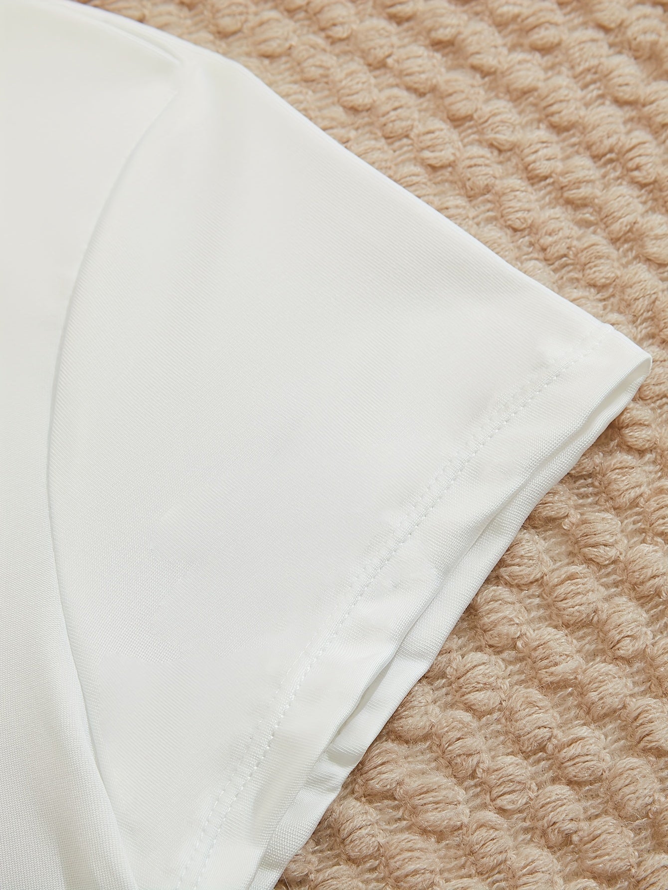 Women's Semi-Sheer Lace Lingerie with Short Sleeves and Side Straps