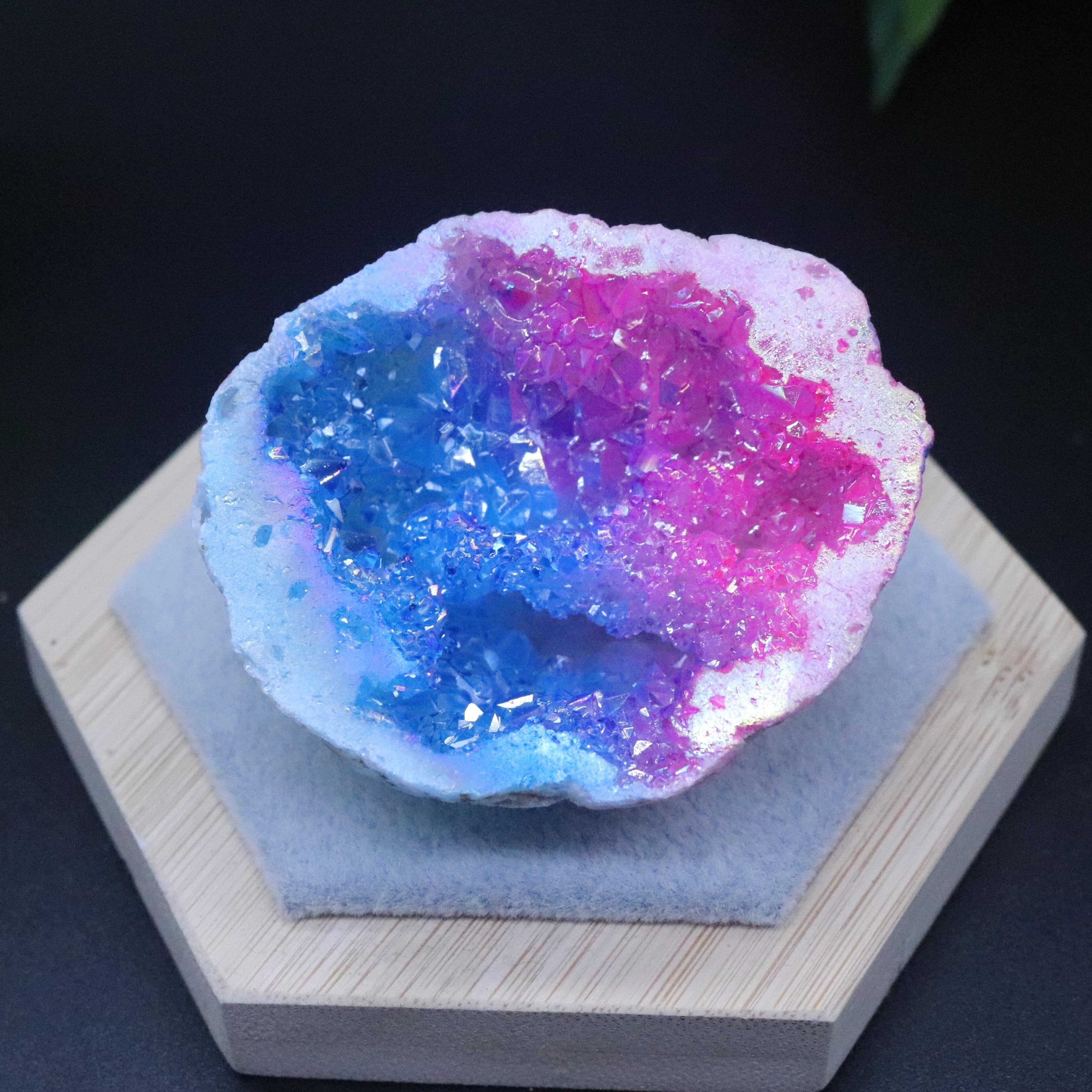 Agate Crystal Geode Decor Natural Electroplated Stone Home Gift