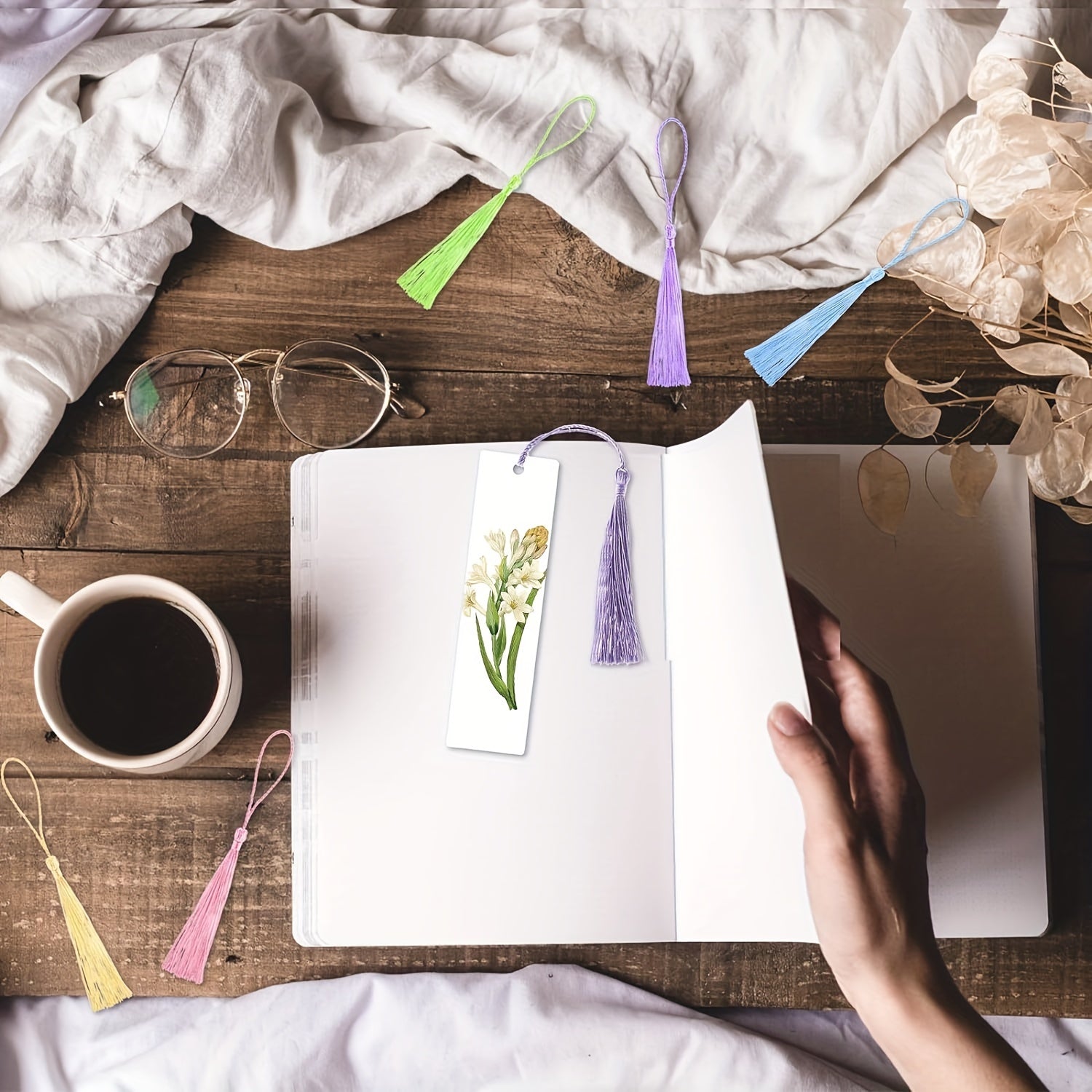 Set of 60 Acrylic Bookmarks with Tassels, DIY Craft Labels, Rectangular, Vibrant Jewelry Making Tools