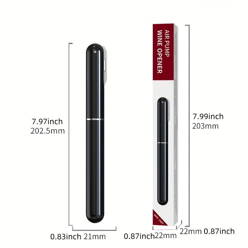 Electric Wine Opener with Foil Cutter Portable Battery Operated Black Red