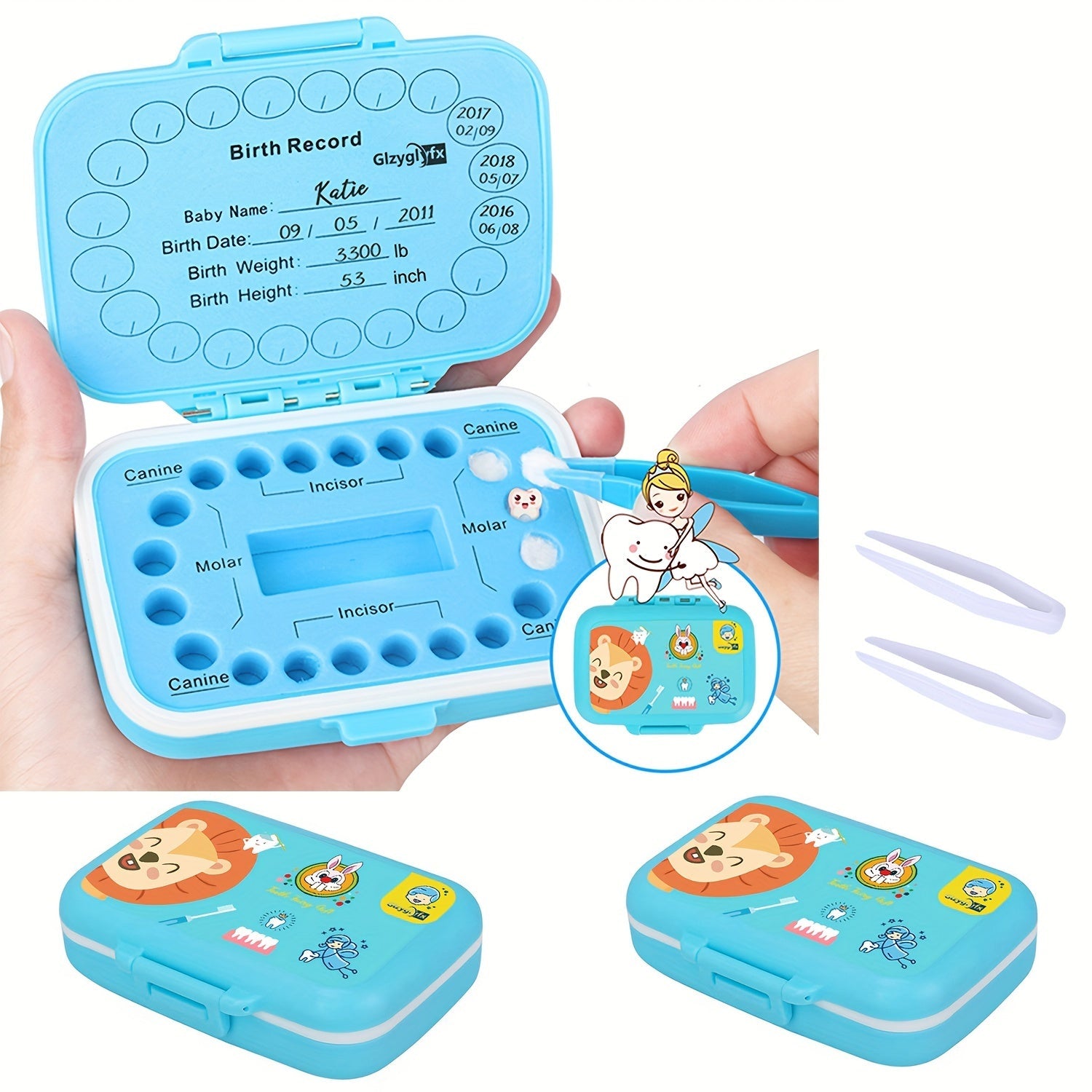 Baby Teeth Keepsake Box for Kids Tooth Storage Container Tooth Fairy Gift