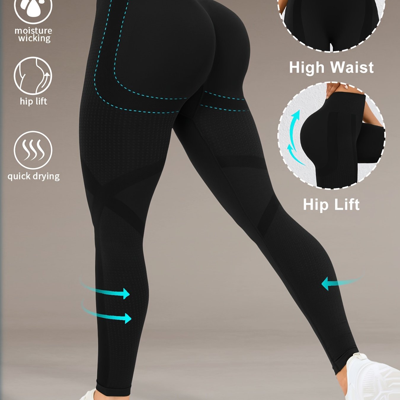 Women's High Waist Yoga Pants with Moisture-Wicking Fabric and Hip Lift Design for Running Gym Yoga