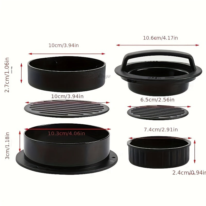 Non-Stick Plastic Burger Press Patty Maker Mold for Meat Cheese and Veggies