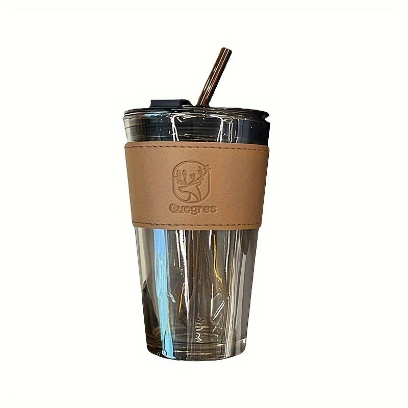 Glass Mug with Bamboo-Inspired Design, Large Capacity, Suitable for Coffee and Milk Tea
