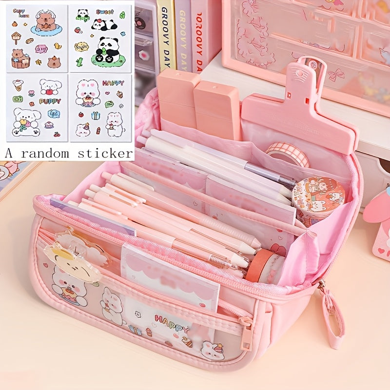 Canvas Stationery Bag with Large Capacity for Office School and Travel