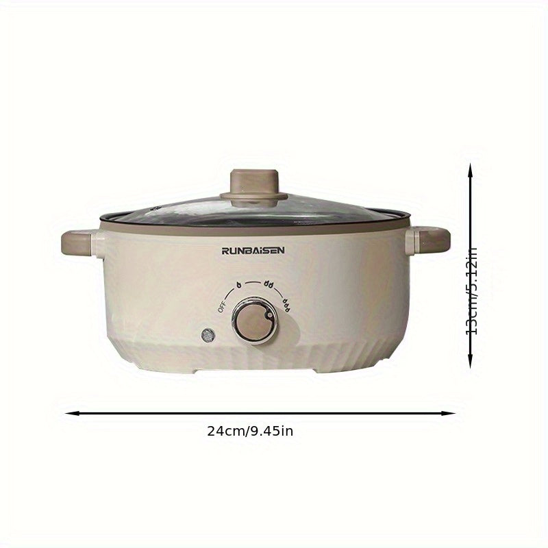 Electric Portable Pot Non-Stick Stir-Fry Steamer 3-Power Control Stainless Steel