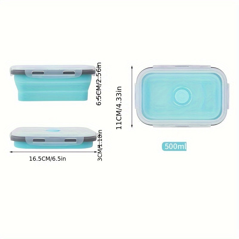 Silicone oziq-ovqat saqlash konteynerlari to'plami, 4 ta, bosiladigan, mikroto'lqinli pechga mos, BPA bepul