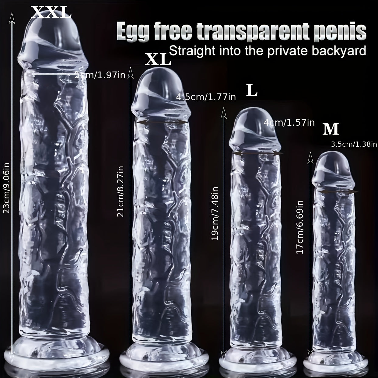 Adult Unisex Jelly Crystal Anal Plugs Small Medium Clear 7 Sizes