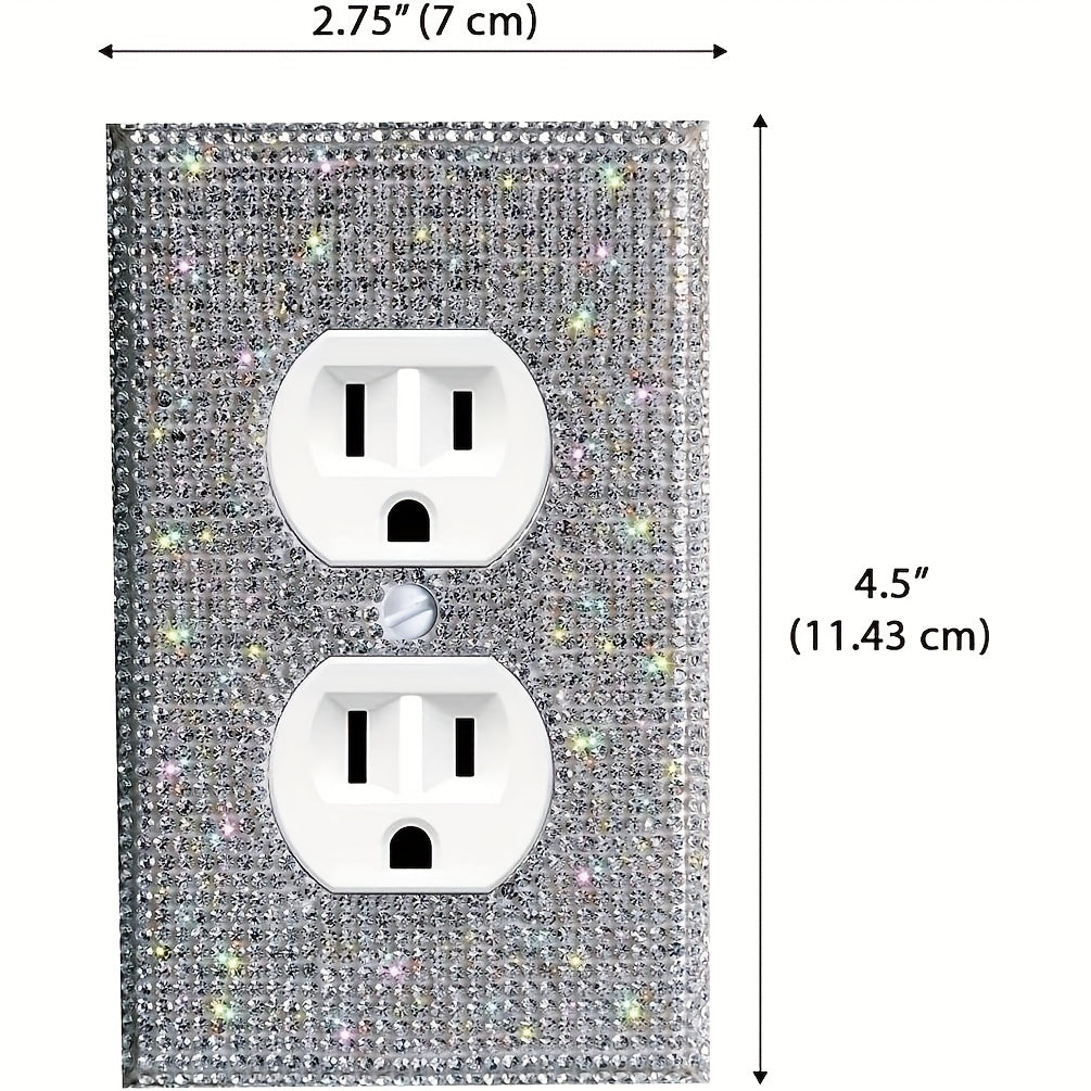 Crystal Rhinestone Switch Plate Cover for Home Decor Duplex Outlet