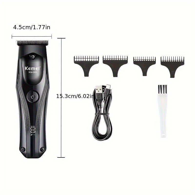 Professional Cordless Hair Clipper Titanium-Coated Blades 150Min Runtime USB-C Fast Charge IPX7 Salon-Grade Grooming Kit