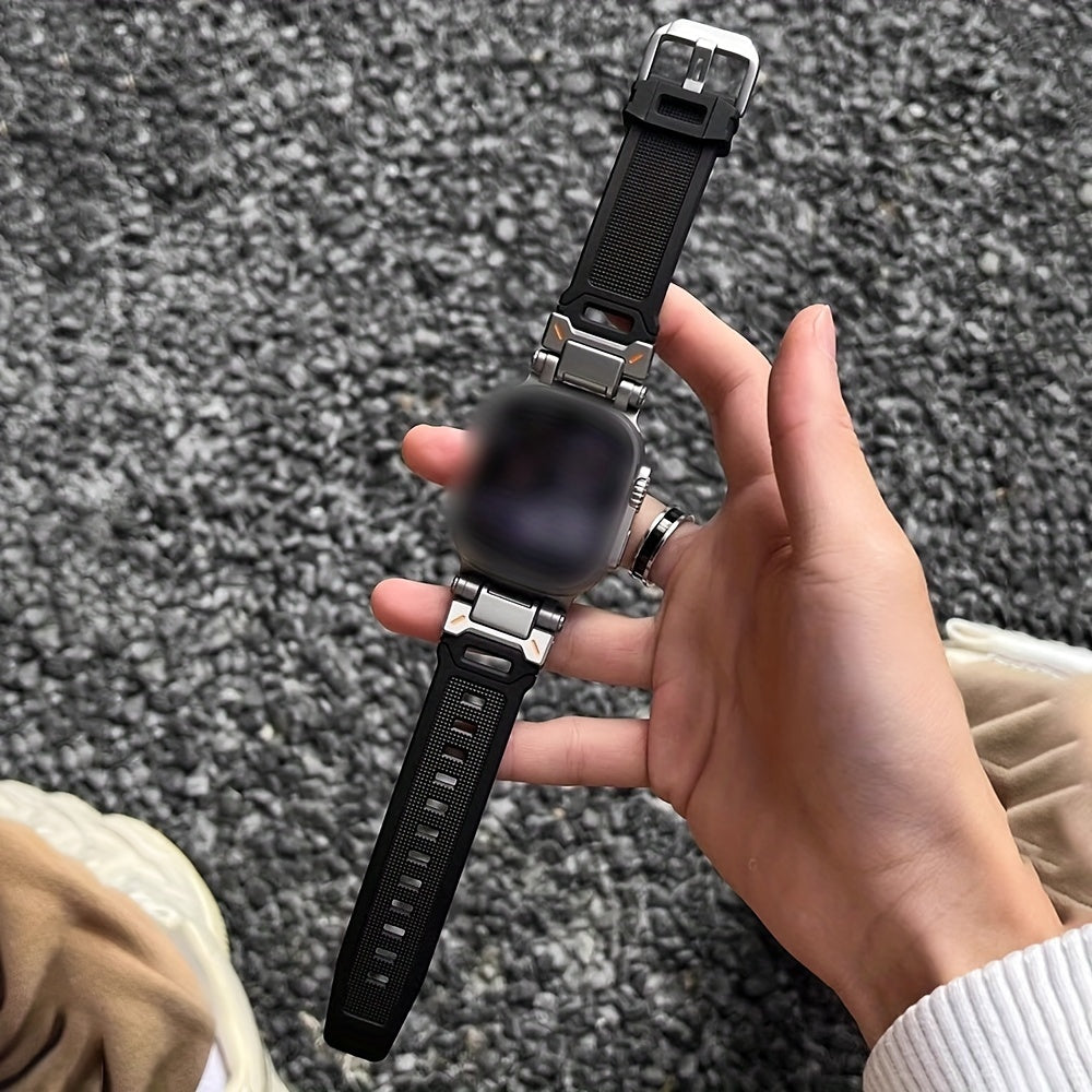 Correa de silicona transpirable para reloj para Apple Watch Series 1-9 42mm 44mm 45mm 49mm Accesorio elegante para parejas