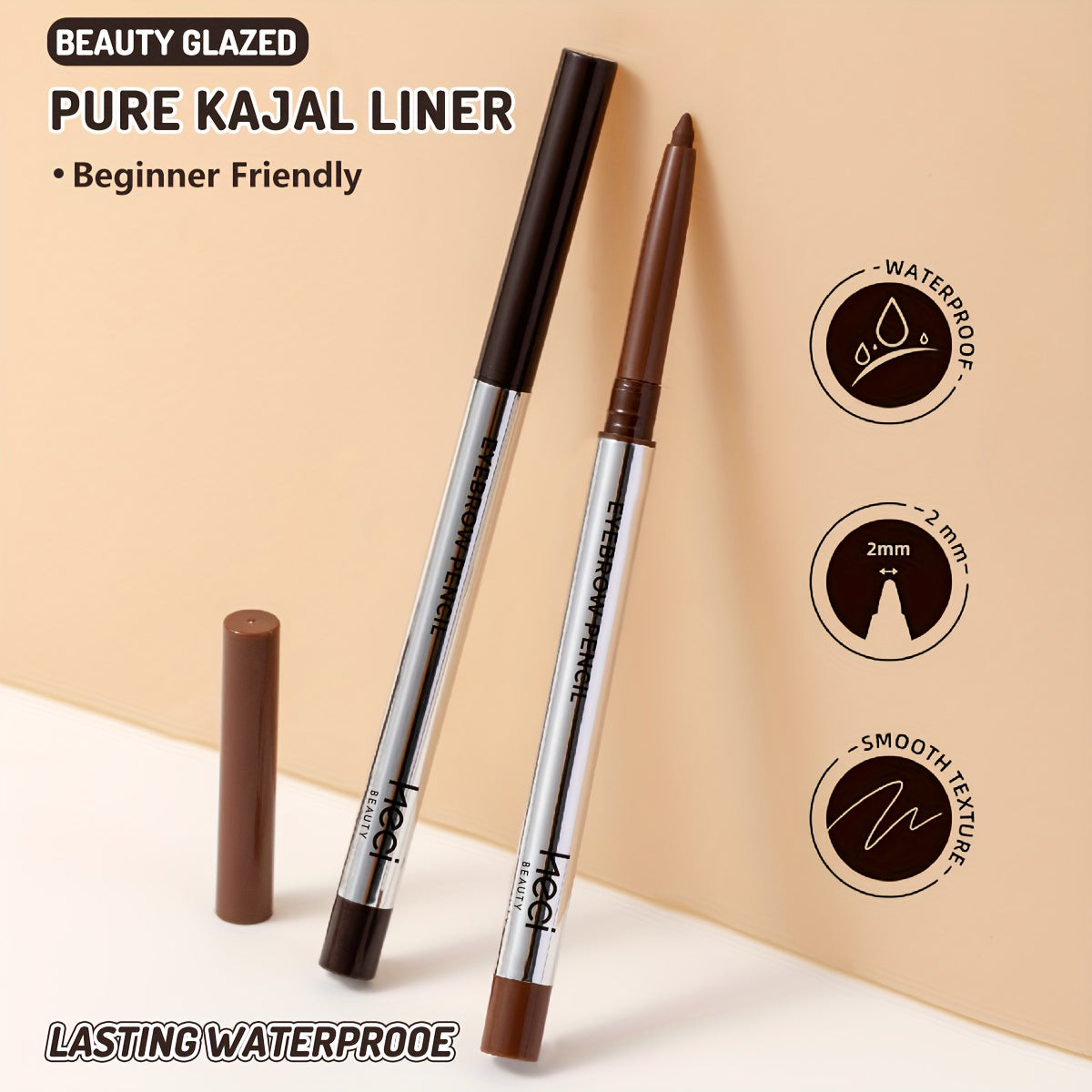 Bolígrafo de gel delineador de ojos impermeable para mujer, para piel sensible, a prueba de manchas, de secado rápido