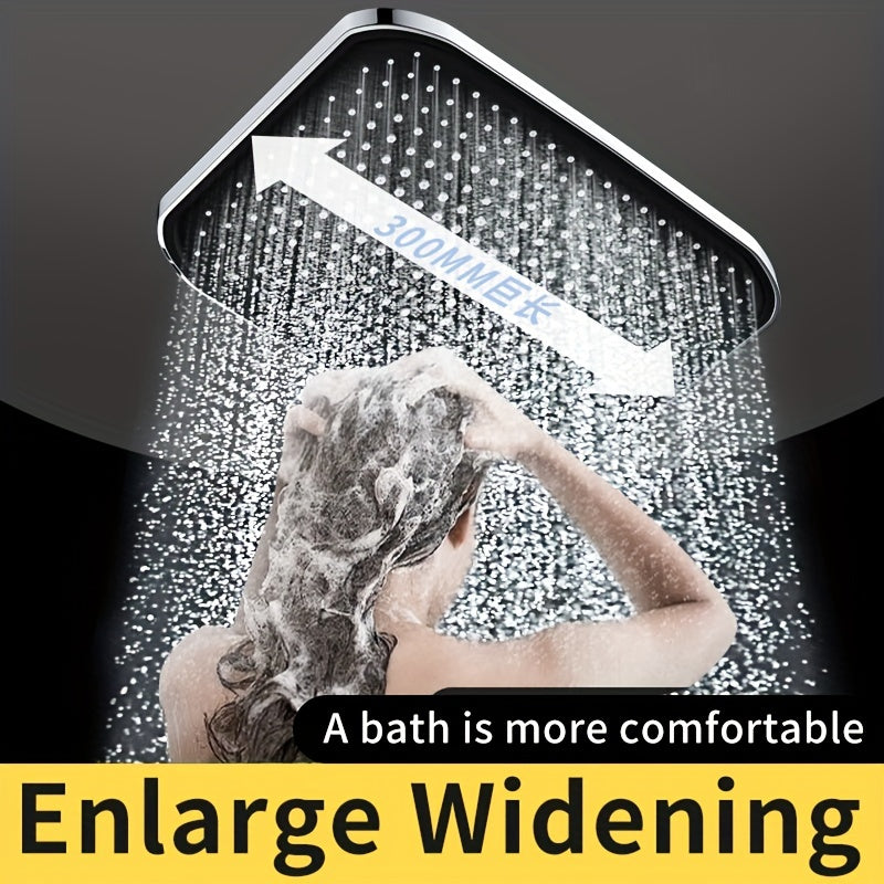 Toʻgʻridan-toʻgʻri purkash uchun qora va kumush kvadrat dush boshligi, hammom uchun