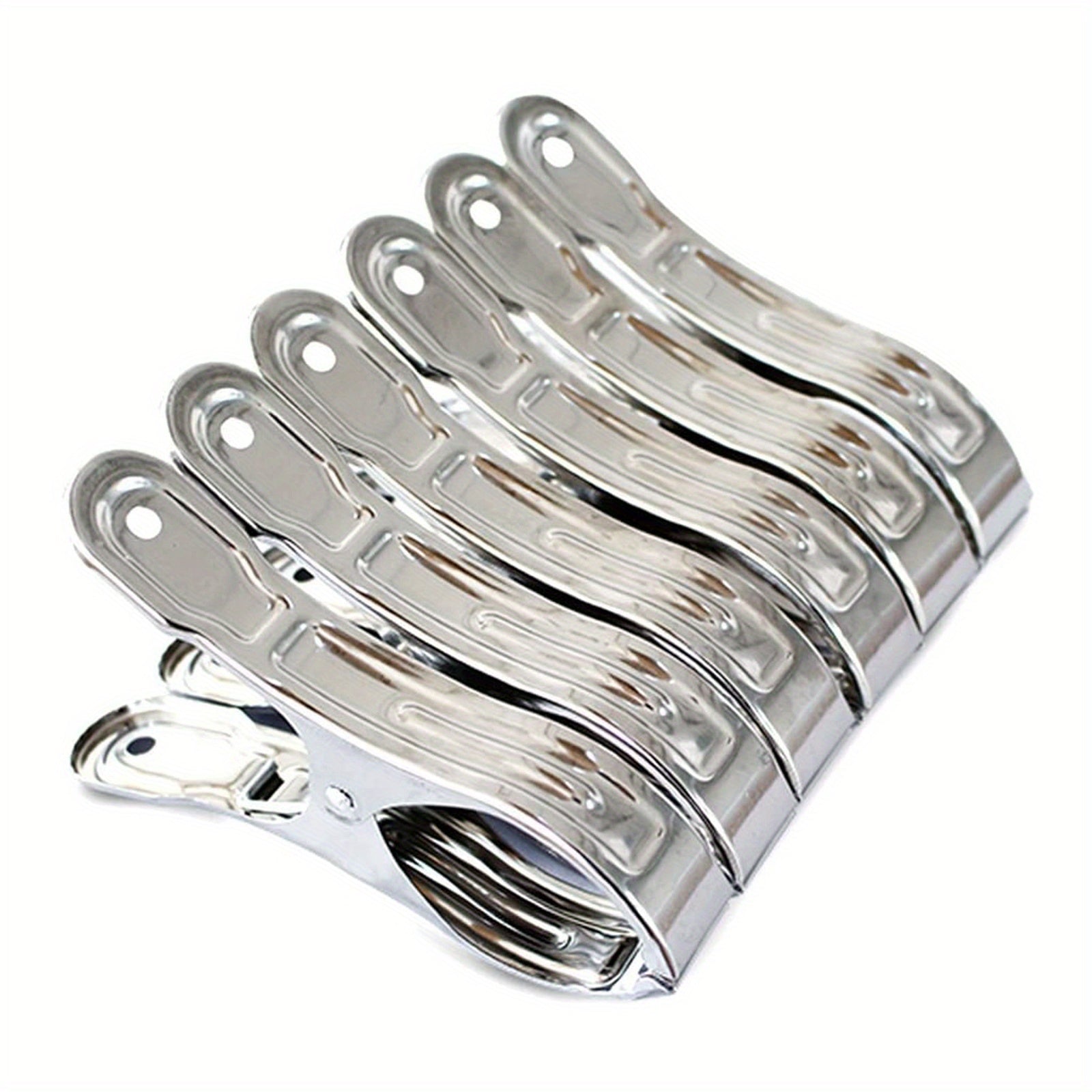 Juego de 6 o 12 pinzas de ropa grandes de acero inoxidable para toallas y sillas de playa