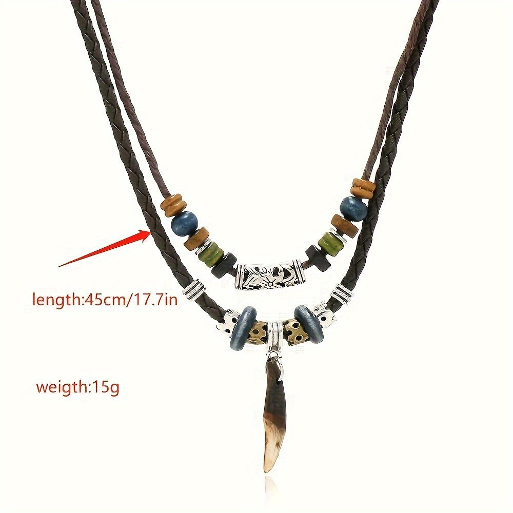 Wolf Tooth Necklace for Men Vintage Pendant Silver Jewelry Gift