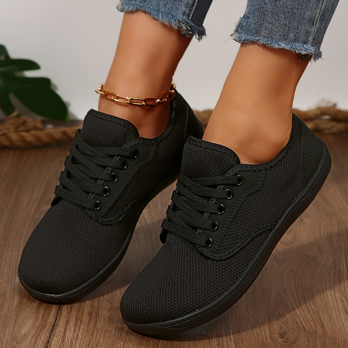 Ladies Wide-Head Casual Mesh Walking Shoes Non-Slip Rubber Sole