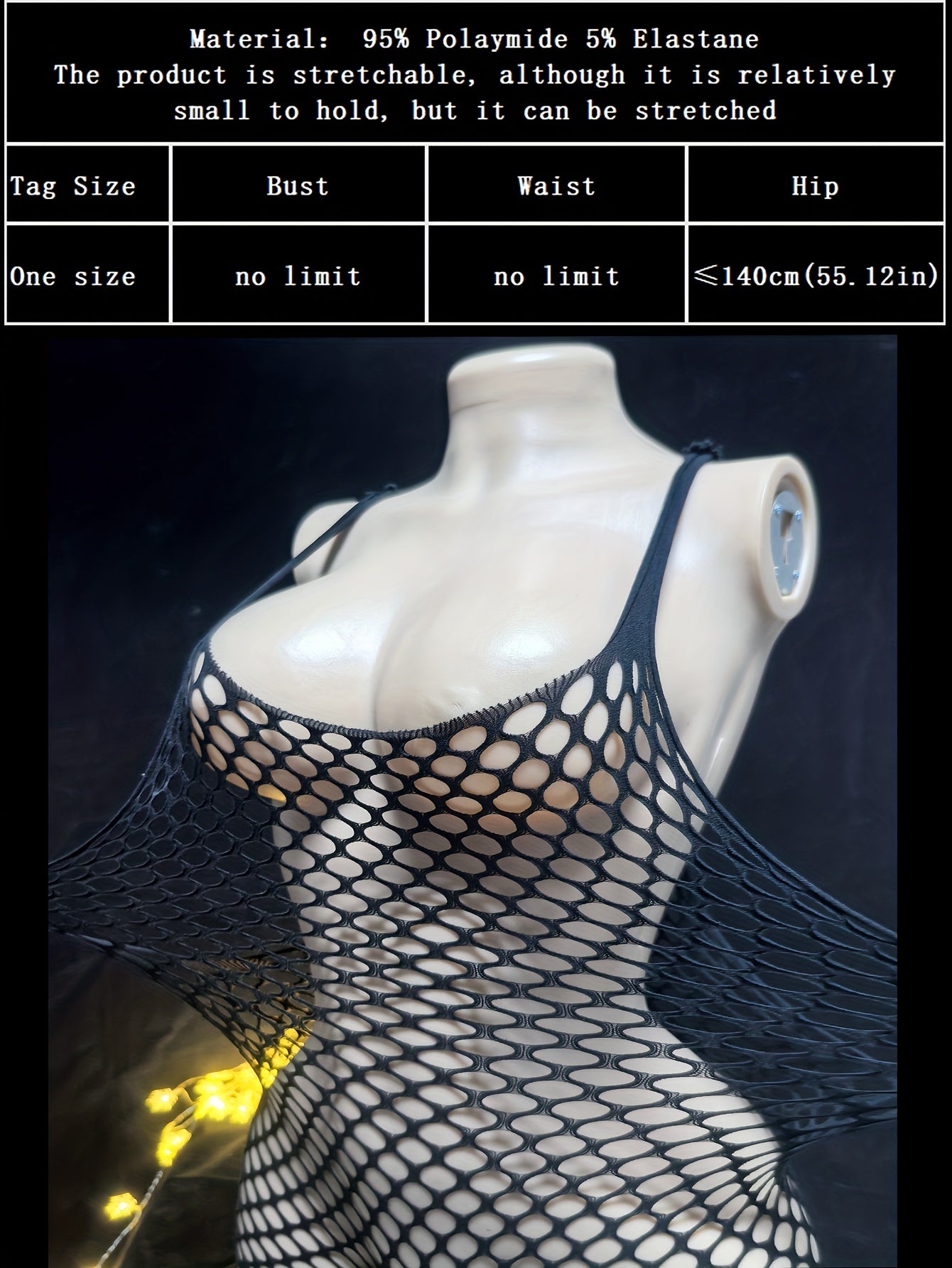 Women's Plus Size Hollow-Out Knit One-Piece Bodysuit Lingerie