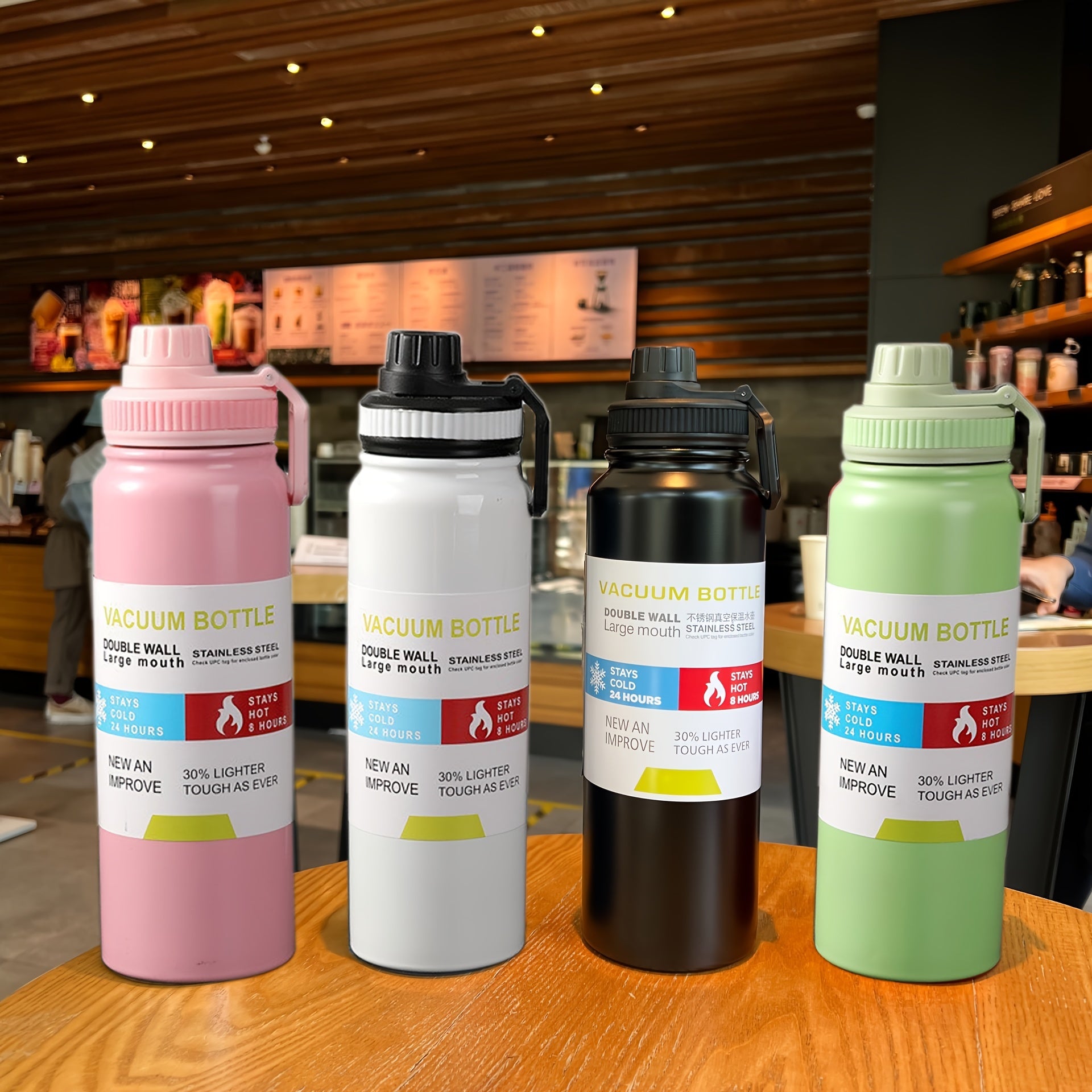 Stainless Steel Vacuum Insulated Carafe 20oz Leak-Proof Hot Cold Beverage Bottle