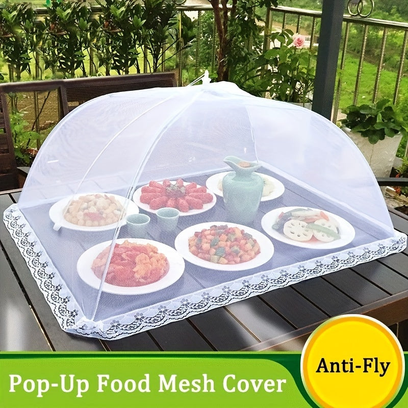 Cubierta de malla para comida en forma de paraguas plegable, protección contra mosquitos, ideal para acampar y en casa