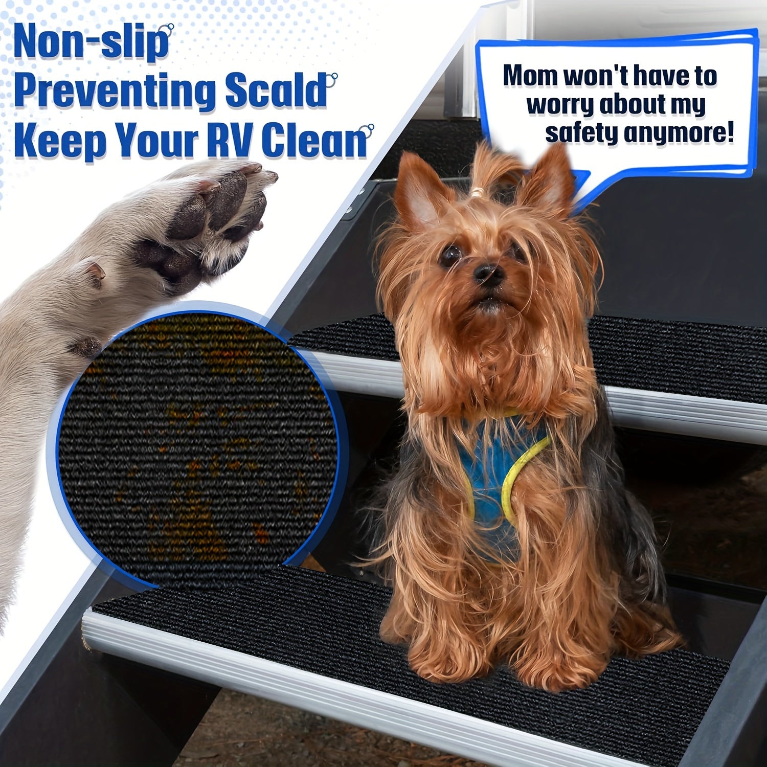 3-комплект легких нескользящих покрытий для ступенек из полиэстера для автодома и кемпера