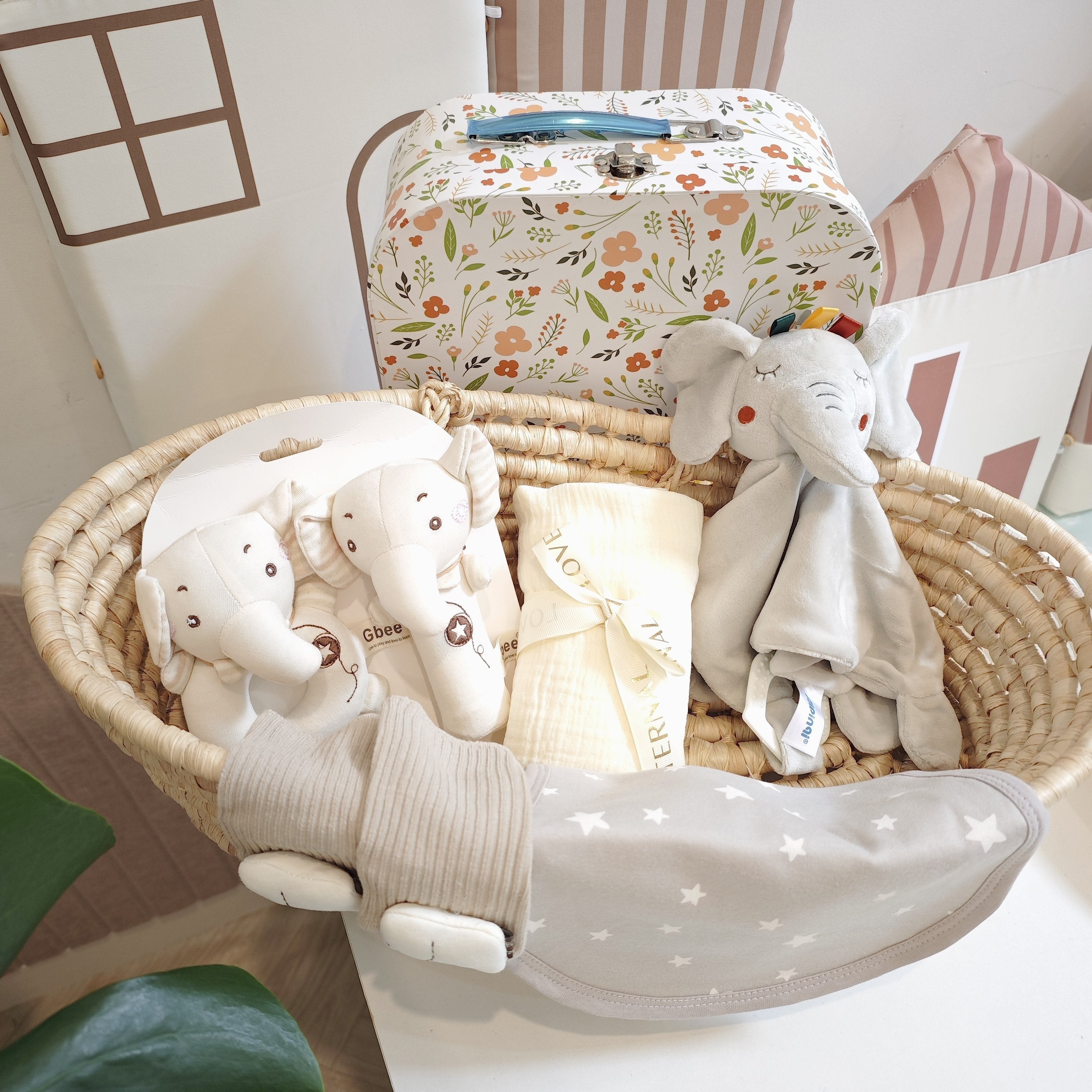 Baby Shower Gift Set for Newborns Includes Blanket Socks Lovey and Essentials Gray 5 Pieces