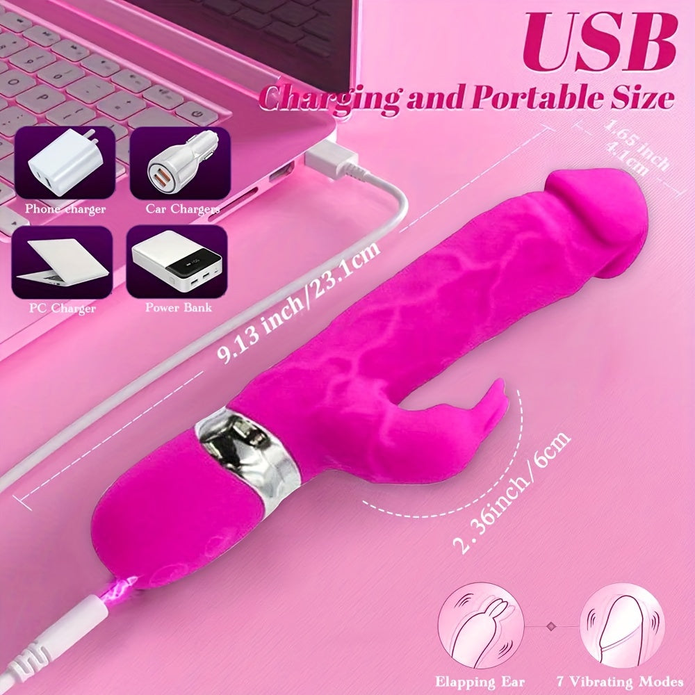 Women Silicone G-Spot Vibrator With 10 Modes Pink Stimulator