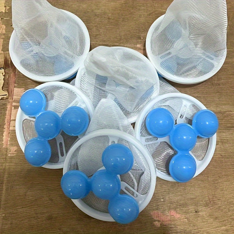 Paquete de 5 bolsas de malla para lavandería para la eliminación de residuos de cabello, bolsa filtro para lavadora
