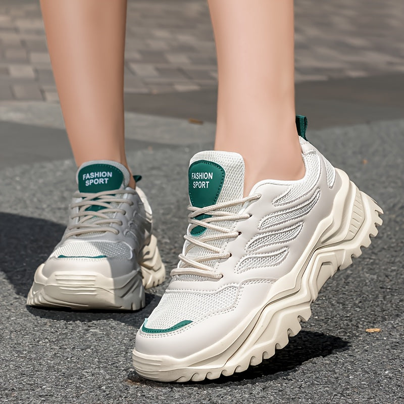 Ayollar uchun barcha yer sharoitlariga mos sneakers bej rangli LightAccent nafas oluvchi tarmoq, sirpanishga qarshi EVA taglik