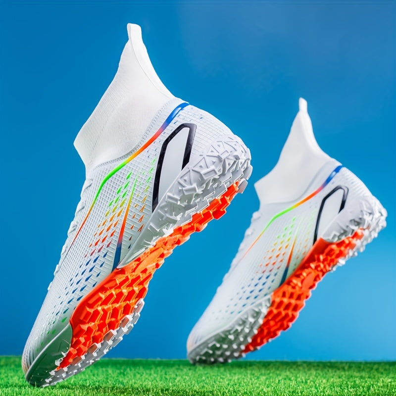 Adult High-Top Soccer Cleats Breathable PU Non-Slip for Training and Competition