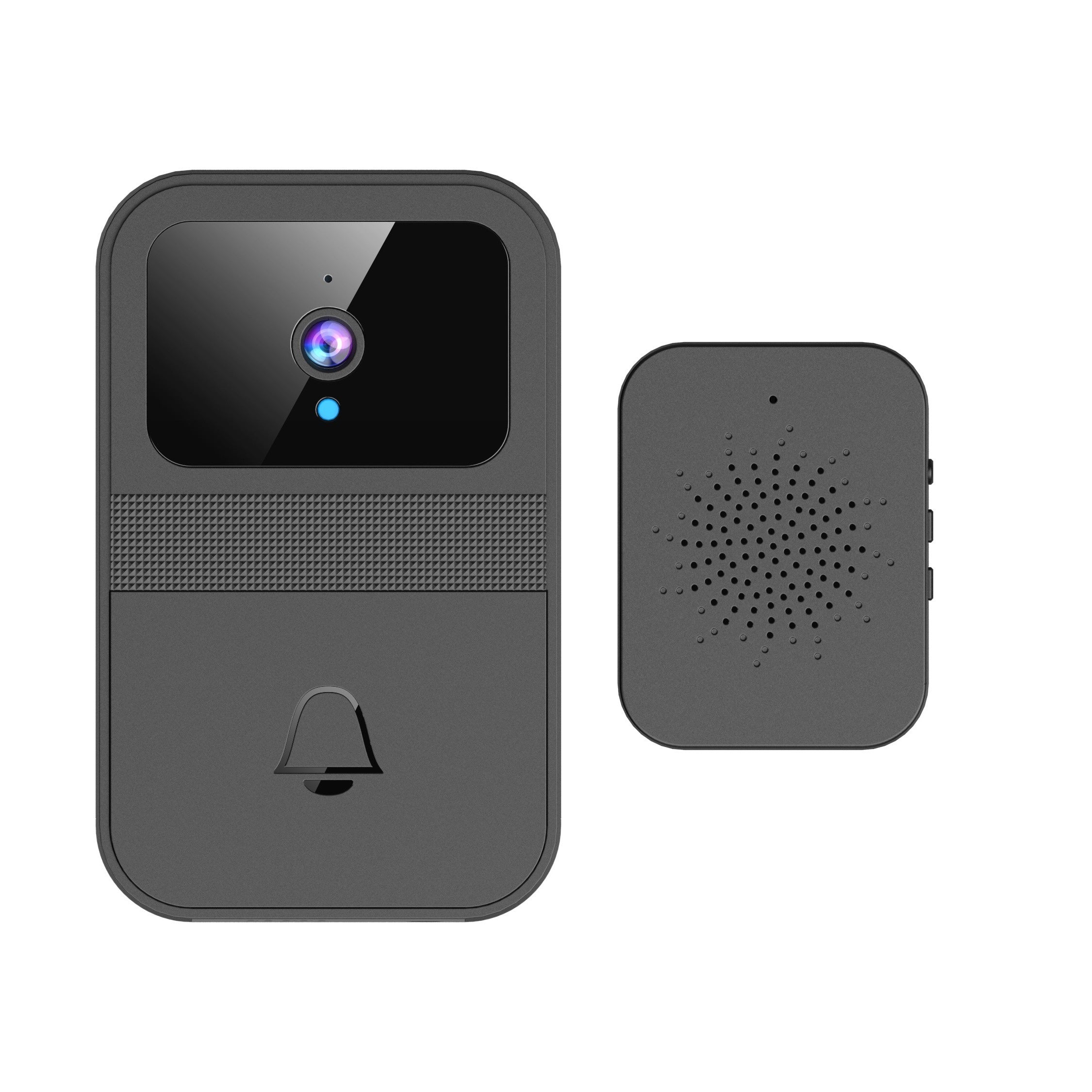 Умный видеодомофон SELFIECOM D9 с функциями, включая 2.4 ГГц Wi-Fi, 480p видео, встроенный микрофон, ночное видение, управление кнопкой, настенный монтаж, работа от батареи, приложение для межкомнатной связи.