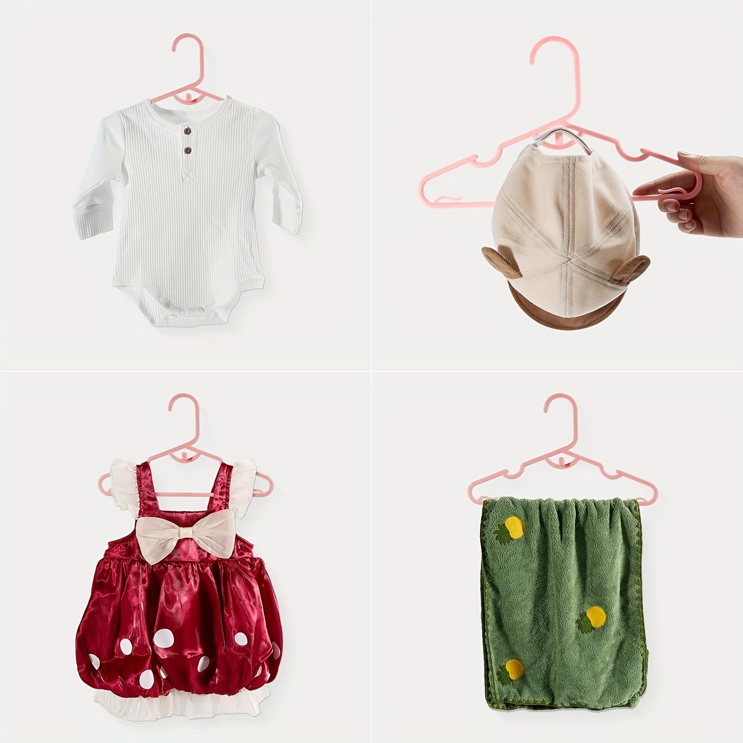 60/100 Piezas de perchas de plástico coloridas para organización de armario, apilables, antideslizantes, con hombros