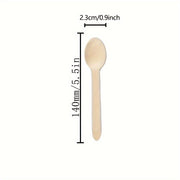 Disposable Wooden Dessert Spoons 5.5 Inch Pack of 40-200 for Weddings Parties