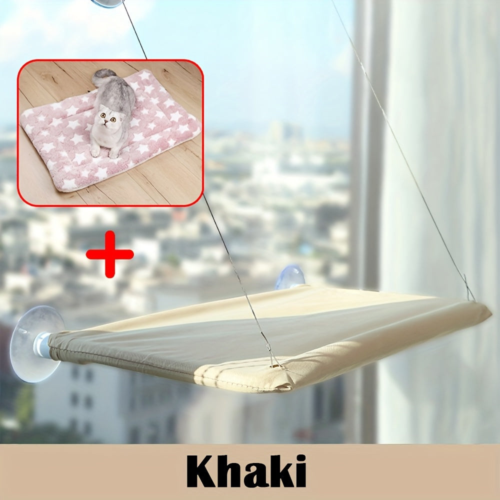 Window-Mounted Cat Hammock Detachable Washable Cushion for Indoor Cats