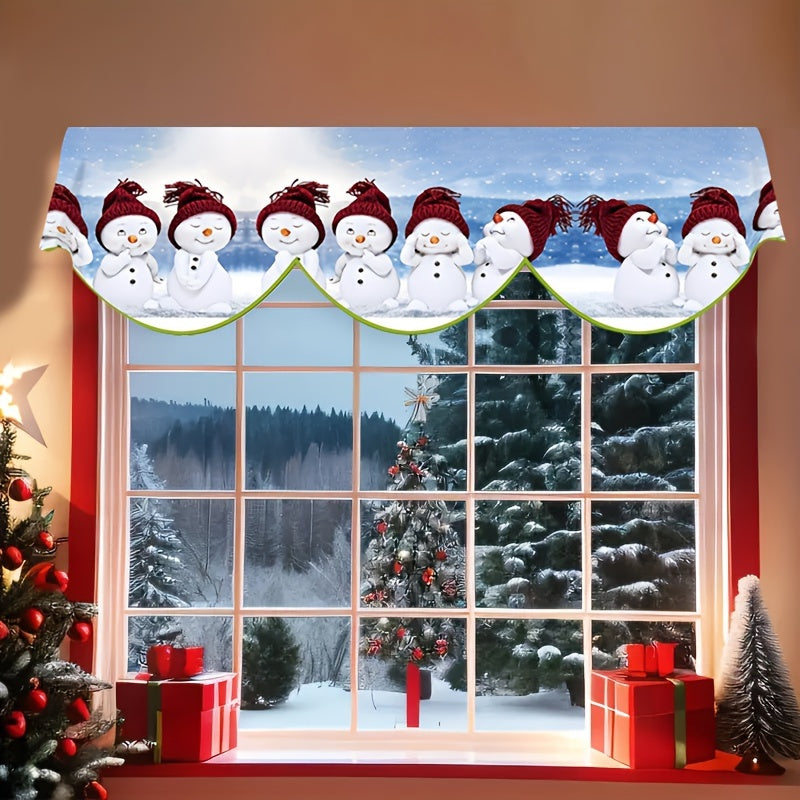 Christmas Snowman Fireplace Cover Polyester Cape Scarf 49.78cmx78.7cm Indoor Decor