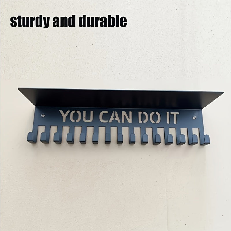 Boho Metal Wall Plaque with Hooks for Family Display Wall Decor