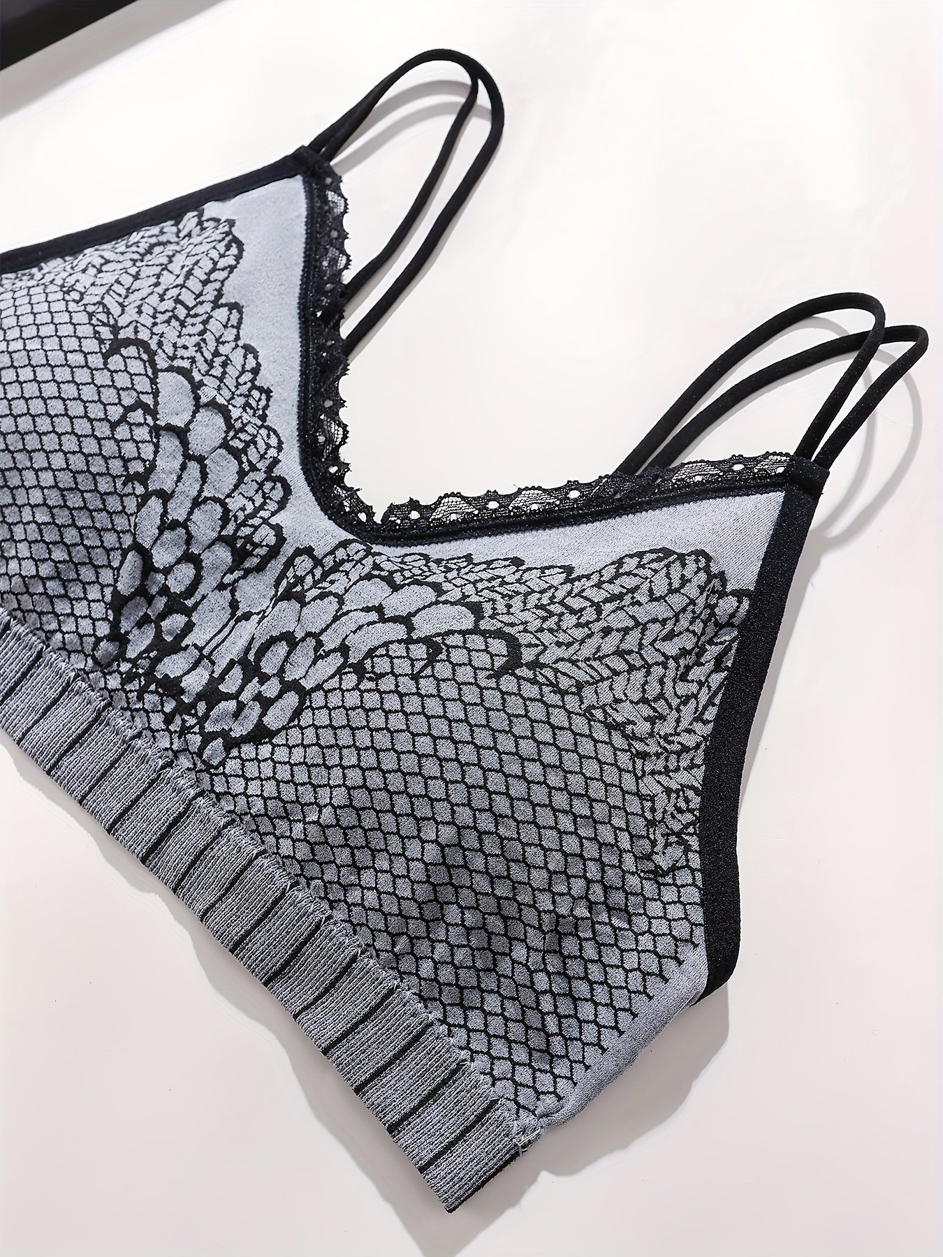 7-Piece Ribbed Color Block Lingerie Set for Women with Cami Bra and Panties