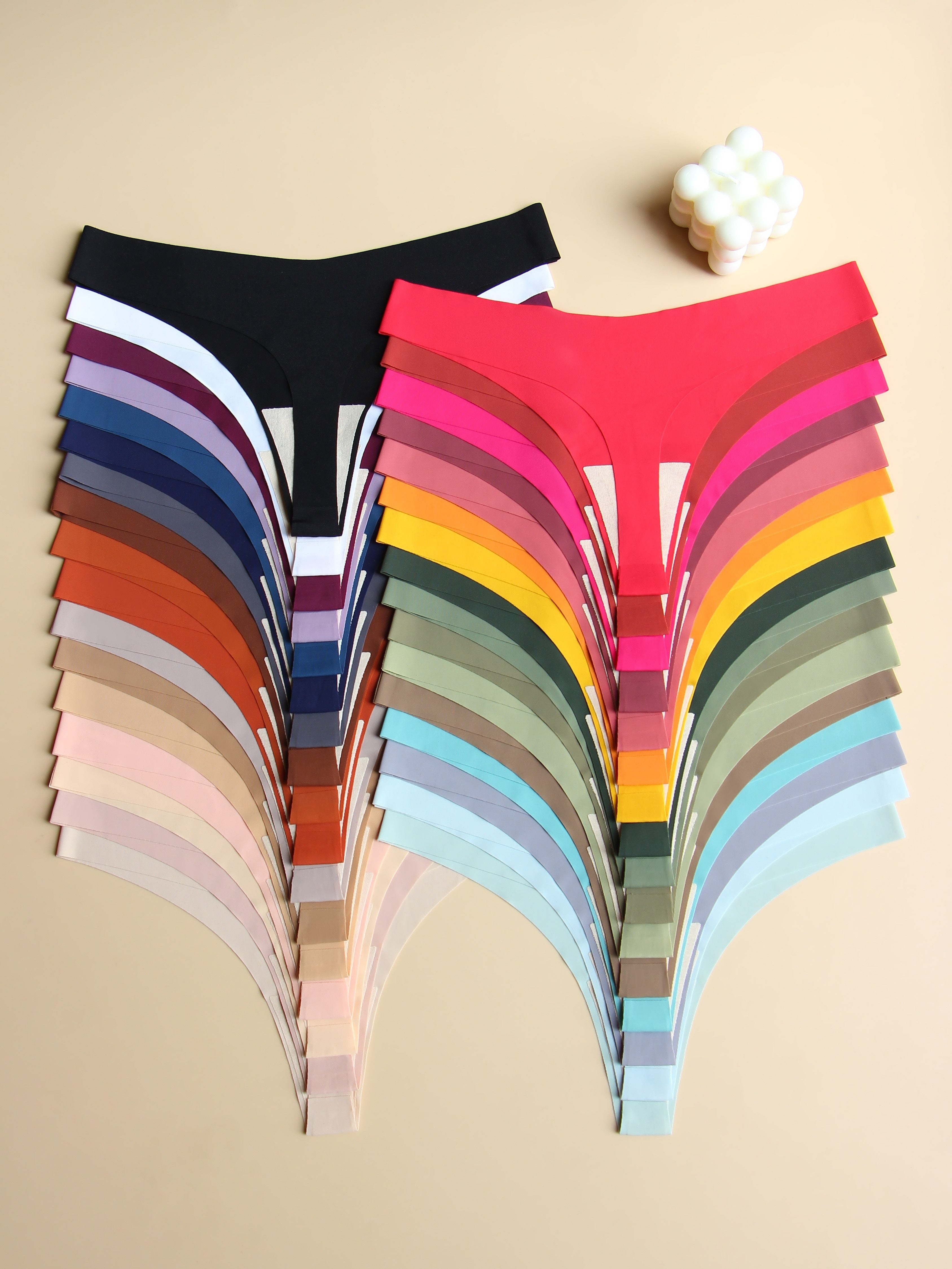 Women's Thong Underwear Pack of 12 Breathable Plain-Colored Comfortable