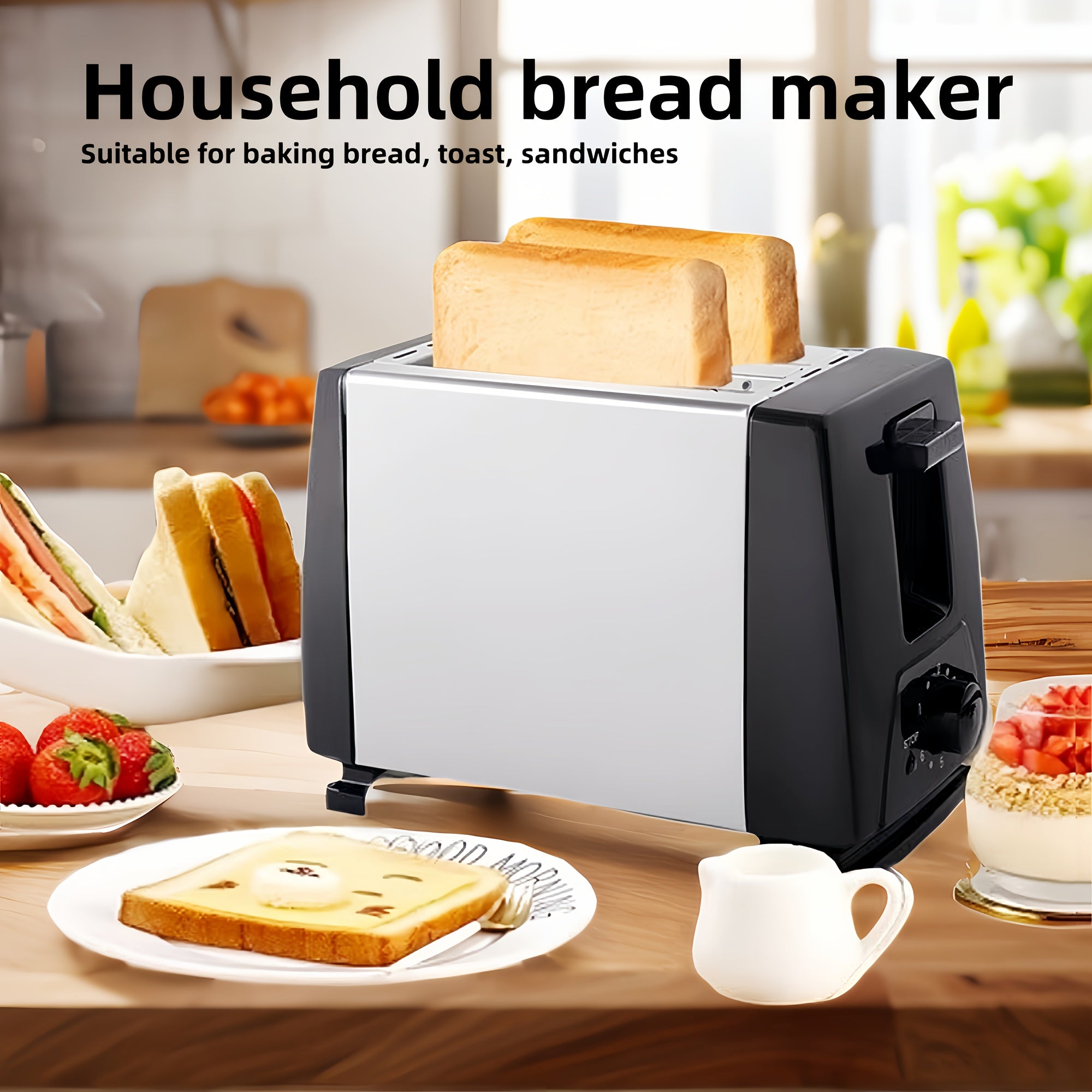 Máquina de desayuno para el hogar de acero inoxidable con 2 cuchillas agitadoras y funciones autoprogramadas