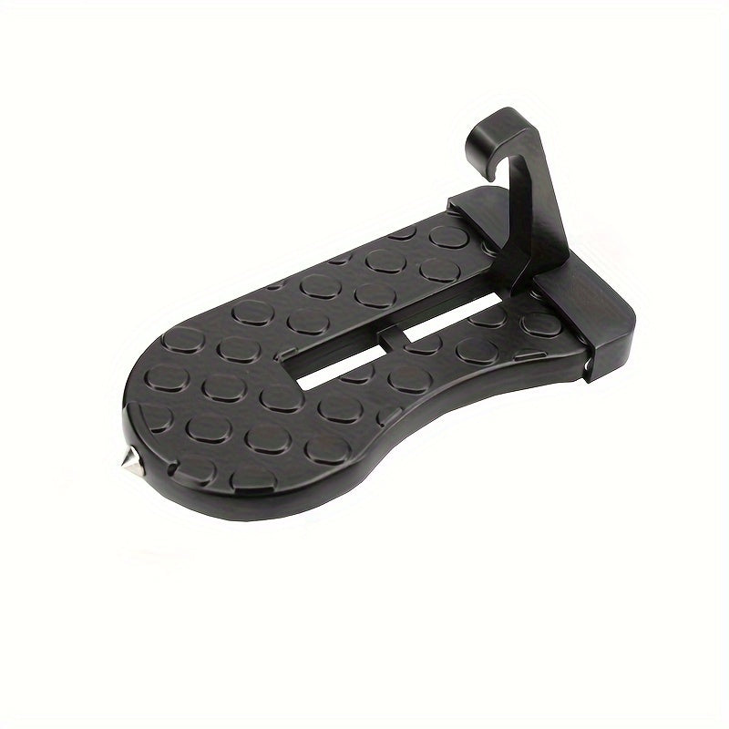 Foldable Aluminum Car Door Step with Safety Hammer and Anti-Skid Wheel Multi-Functional Roof Rack Hook