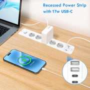 Home Power Strip with 4 USB Ports, 5 DC Sockets, High Power Socket and 6.56 ft Extension Cord