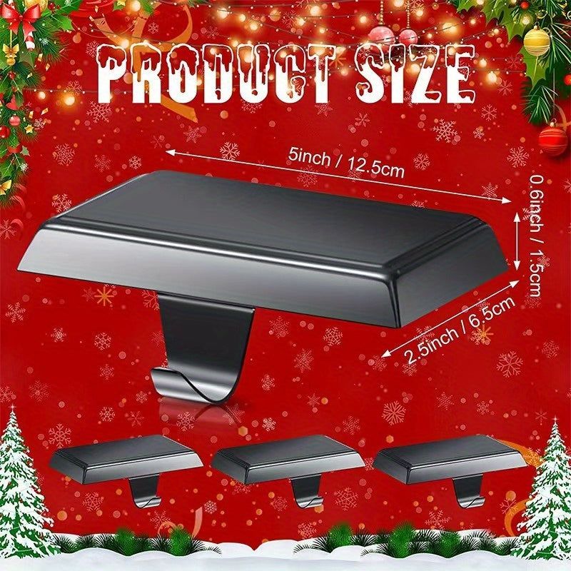 Multi-Functional Metal Fireplace Hooks for Holiday Decor Stockings Ornaments