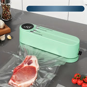 Selladora al vacío portátil con operación manual y batería recargable por USB para uso en la cocina
