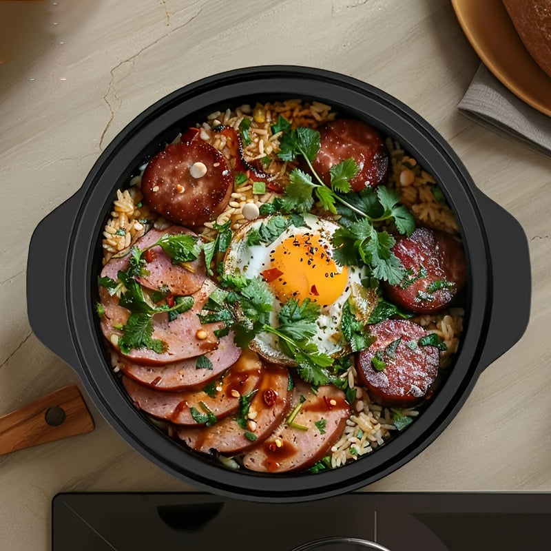 Floral Ceramic Clay Pot 1 Piece, Heat-Resistant, Explosion-Proof Stew Pot for Soup and Stew